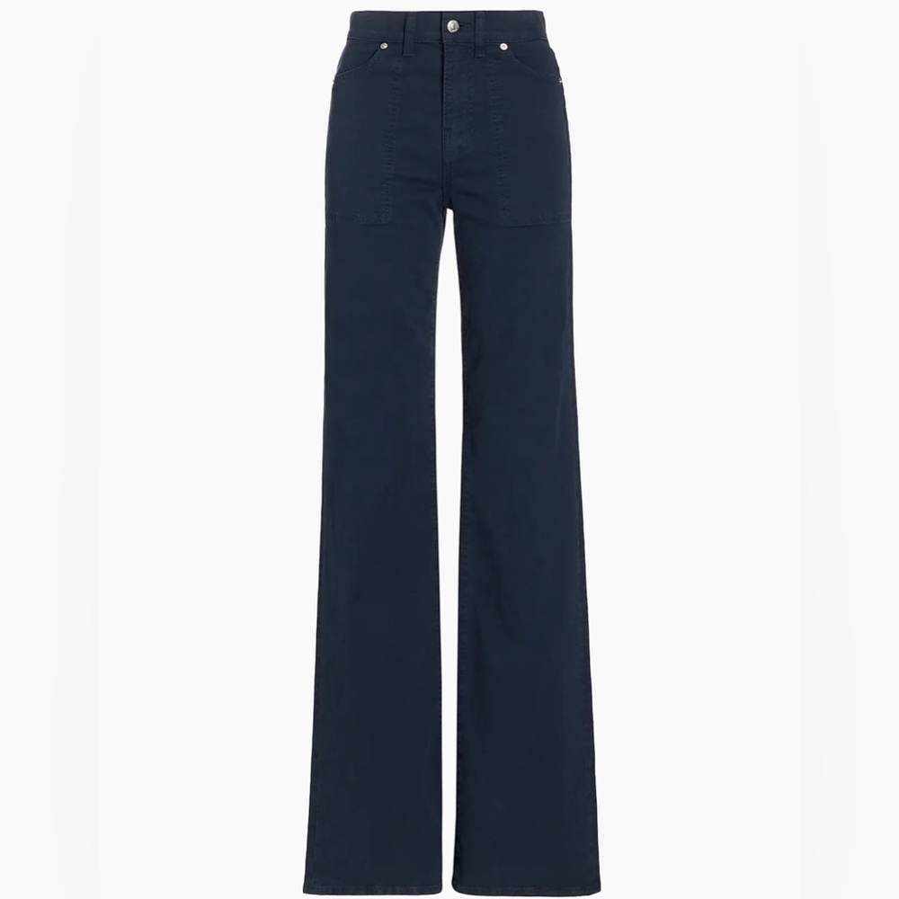 Veronica Beard Crosbie Wide-Leg Pants in Navy
